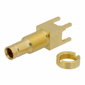 1.0/2.3 Jack Bulkhead Mount Connector Solder Attachment Thru Hole PCB, .220 inch Diameter