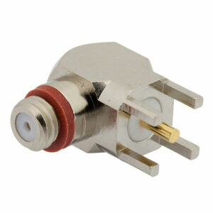 10-32 Female Right Angle Connector Solder Attachment Thru Hole PCB, .200 inch x .067 inch Hole Spacing