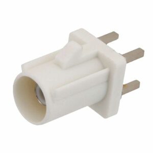 FAKRA Plug Connector Solder Attachment Thru Hole PCB, White Color