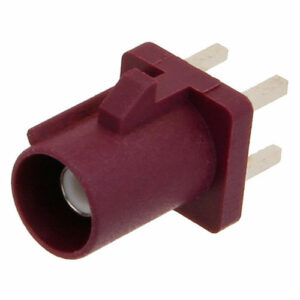 FAKRA Plug Connector Solder Attachment Thru Hole PCB, Bordeaux Color