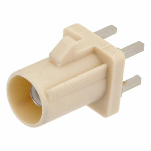 FAKRA Plug Connector Solder Attachment Thru Hole PCB, Beige Color