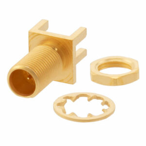 RP MCX Jack Bulkhead Connector Solder Attachment End Launch PCB, .177 inch D Hole