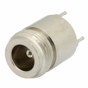 N Female Connector Solder Attachment Thru Hole PCB, .400 inch x .062 inch Hole Spacing