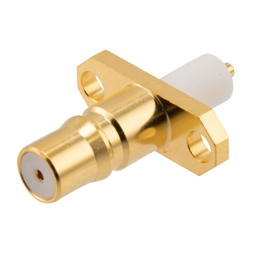RF PCB Connector, QMA Female straight 2 hole flange