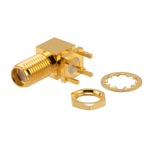 RF PCB Connector, SMA Female (BHD) right angle