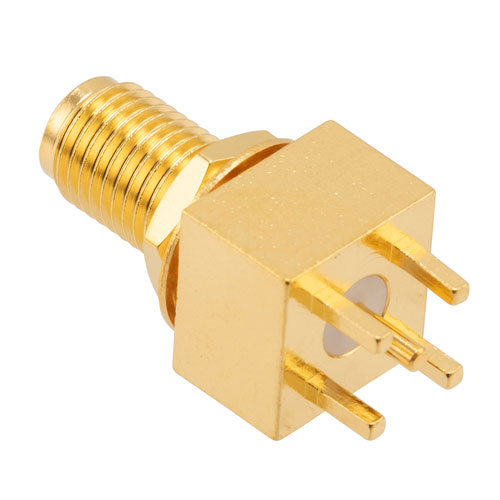 RF PCB Connector, SMA, Female, Up to 18 GHz, Through Hole, Straight, 0.2 INCH X 0.059 INCH Hole spacing - Imagen 2