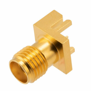 RFPCB-SMA-FS18G-55_500x500_View1.jpg RF PCB Connector, SMA, Female, Up to 18 GHz, Edge Mount, Straight, 0.031 inch PCB Thickness, 0.020 inch pin diameter