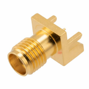 RFPCB-SMA-FS18G-57_500x500_View1.jpg RF PCB Connector, SMA, Female, Up to 18 GHz, Edge Mount, Straight, 0.043 inch PCB Thickness, 0.020 inch pin diameter