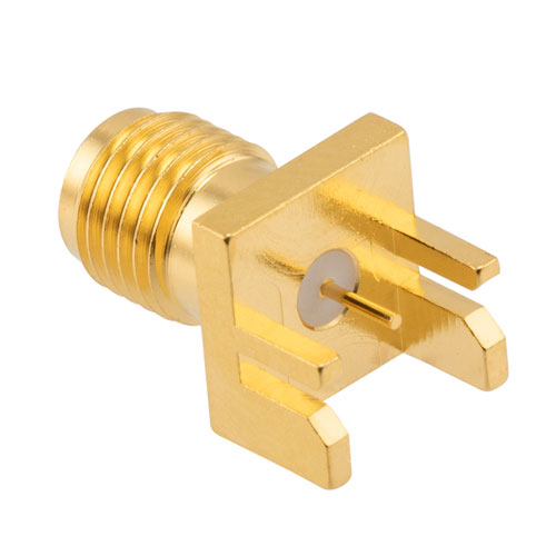 RF PCB Connector, SMA, Female, Up to 18 GHz, Edge Mount, Straight, 0.047 inch PCB Thickness, 0.020 inch pin diameter - Imagen 2