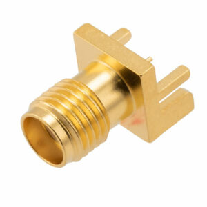 RFPCB-SMA-FS18G-59_500x500_View1.jpg RF PCB Connector, SMA, Female, Up to 18 GHz, Edge Mount, Straight, 0.051 inch PCB Thickness, 0.020 inch pin diameter