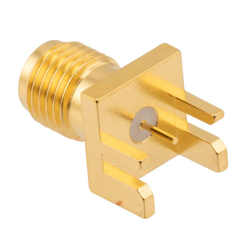 RF PCB Connector, SMA, Female, Up to 18 GHz, Edge Mount, Straight, 0.059 inch PCB Thickness, 0.020 inch pin diameter - Imagen 2