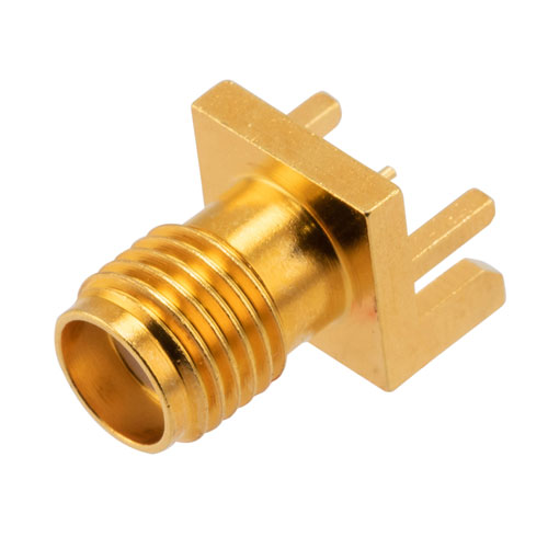 RF PCB Connector, SMA, Female, Up to 18 GHz, Edge Mount, Straight, 0.063 inch PCB Thickness, 0.020 inch pin diameter