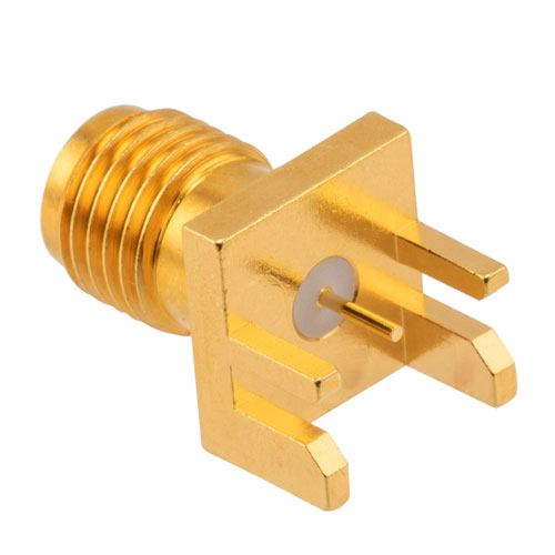 RF PCB Connector, SMA, Female, Up to 18 GHz, Edge Mount, Straight, 0.063 inch PCB Thickness, 0.020 inch pin diameter - Imagen 2