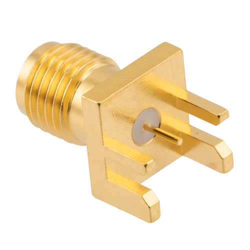 RF PCB Connector, SMA, Female, Up to 18 GHz, Edge Mount, Straight, 0.068 inch PCB Thickness, 0.020 inch pin diameter - Imagen 2
