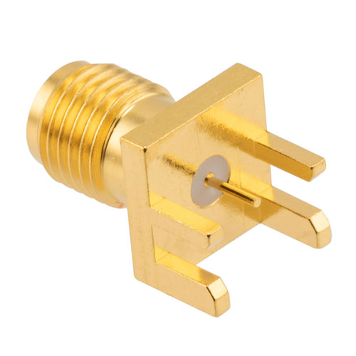 RF PCB Connector, SMA, Female, Up to 18 GHz, Edge Mount, Straight, 0.083 inch PCB Thickness, 0.020 inch pin diameter - Imagen 2