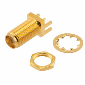 RF PCB Connector, SMA, Female,  Up to 6 GHz, End Launch, Straight, Bulkhead