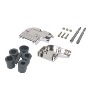 Right Angle Assembled D-Sub Hood Kit, DB9/HD15 Metal