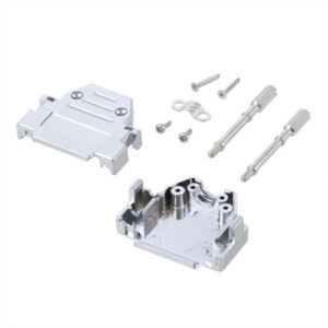 Assembled D-Sub Hood Kit, DB15/HD26 Matte Chrome