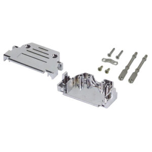 Assembled D-Sub Hood Kit, DB25/HD44 Matte Chrome